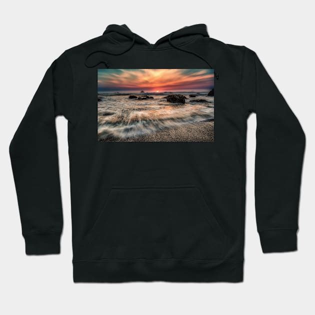 Sunset at a Rocky Beach Hoodie by JeffreySchwartz